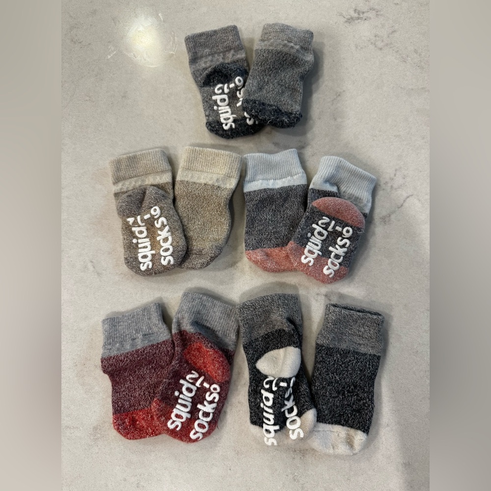 5 pair bundle of Squid Socks, size 6-12m